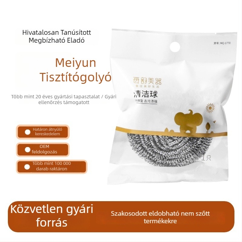 Rozsdamentes acélszálas golyó konyhai tisztításra