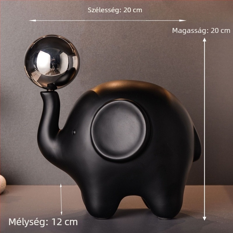 Modern fekete gyantaív aranyozott golyóval, asztali dísz