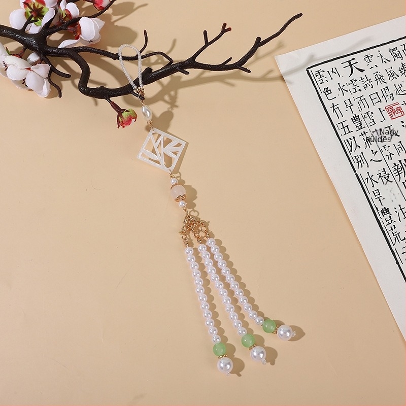Bojtos medálos bross kínai vintage stílusban, Hanfu teás ruhához nőknek