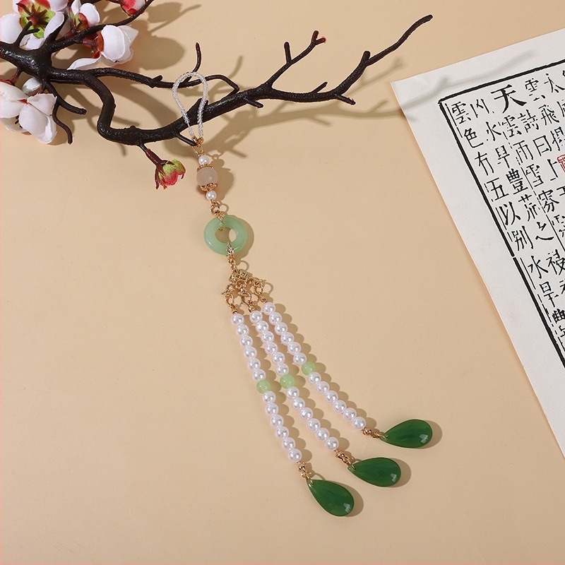 Bojtos medálos bross kínai vintage stílusban, Hanfu teás ruhához nőknek
