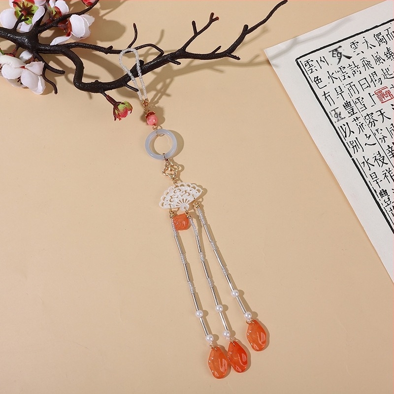 Bojtos medálos bross kínai vintage stílusban, Hanfu teás ruhához nőknek