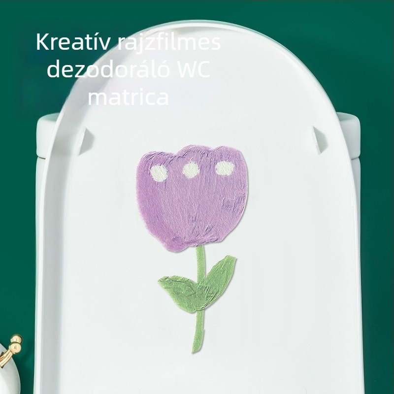 Filc WC matrica, fürdőszoba dekoráció, vastag öntapadó alap, mesefigurás dizájn, dezodoráló hatás