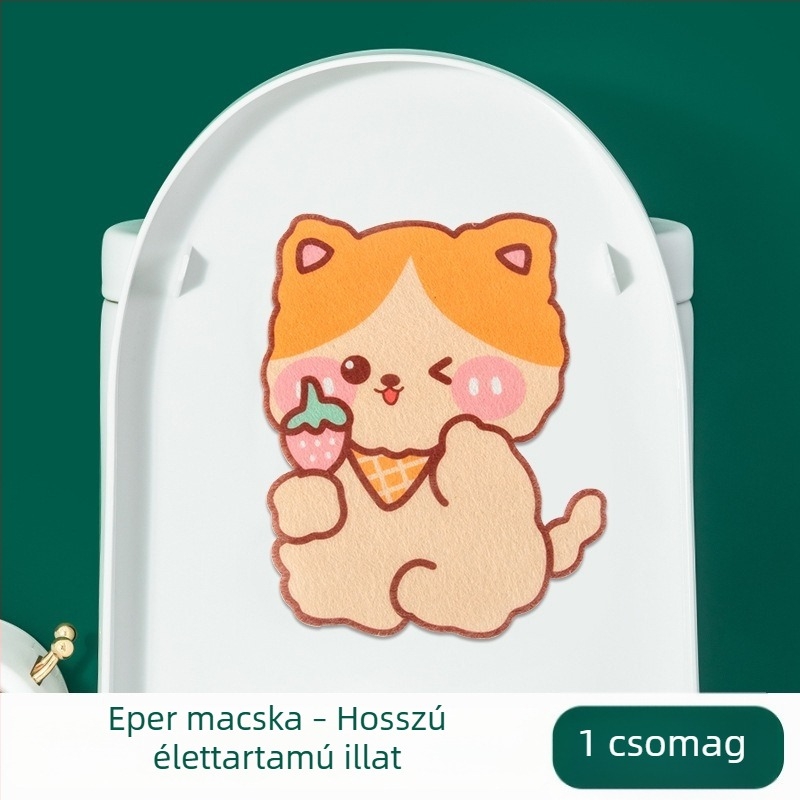 Filc WC matrica, fürdőszoba dekoráció, vastag öntapadó alap, mesefigurás dizájn, dezodoráló hatás