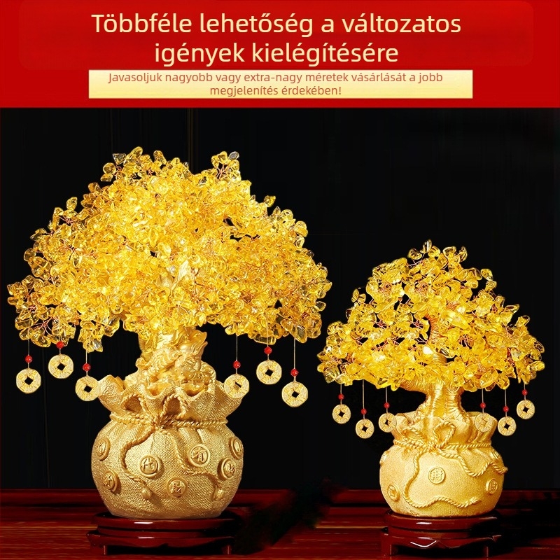 Citrin pénzfa – kristály dísz a lakásba