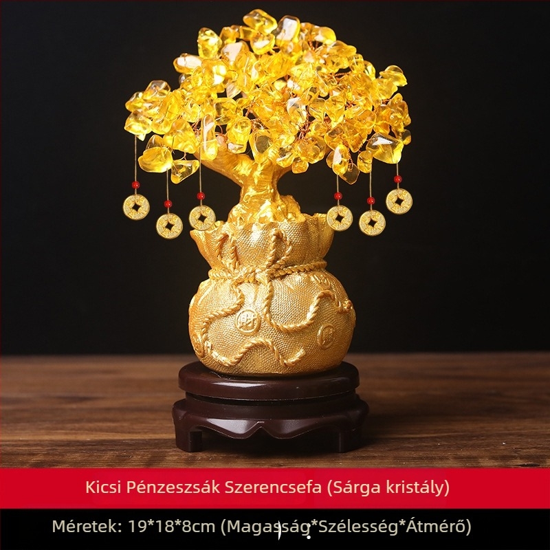 Citrin pénzfa – kristály dísz a lakásba