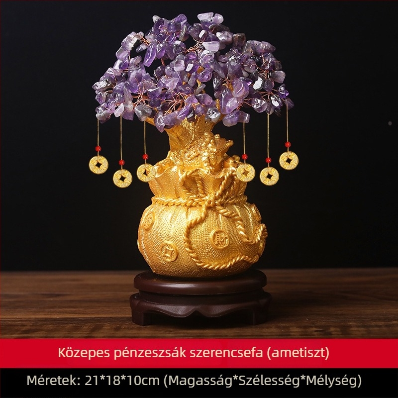 Citrin pénzfa – kristály dísz a lakásba