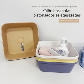 Új vastagabb műanyag négyszögletes mosdó, otthoni használatra, matt felület, csúszásmentes, minimalist dizájn