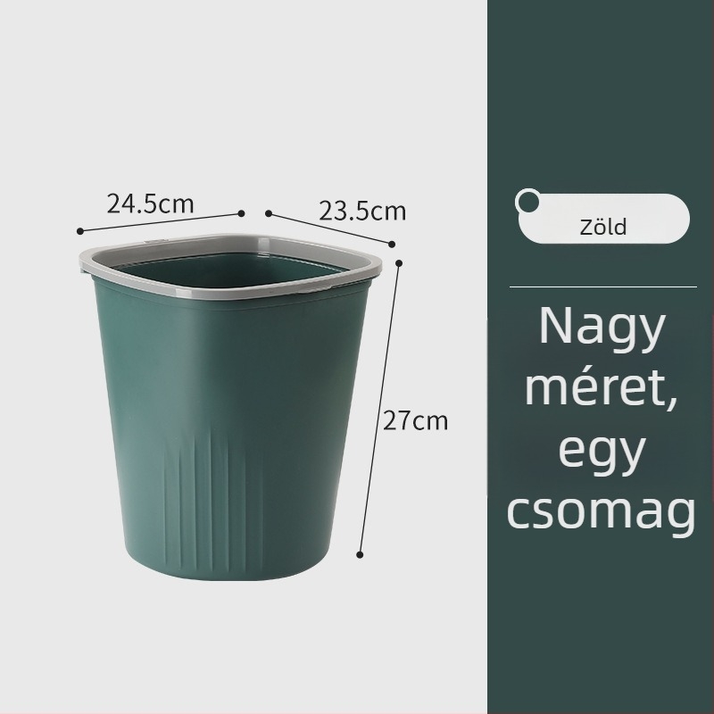 Műanyag 10 L kör alakú kuka fedél nélkül, otthoni használatra – konyha, hálószoba, nappali, fürdőszoba