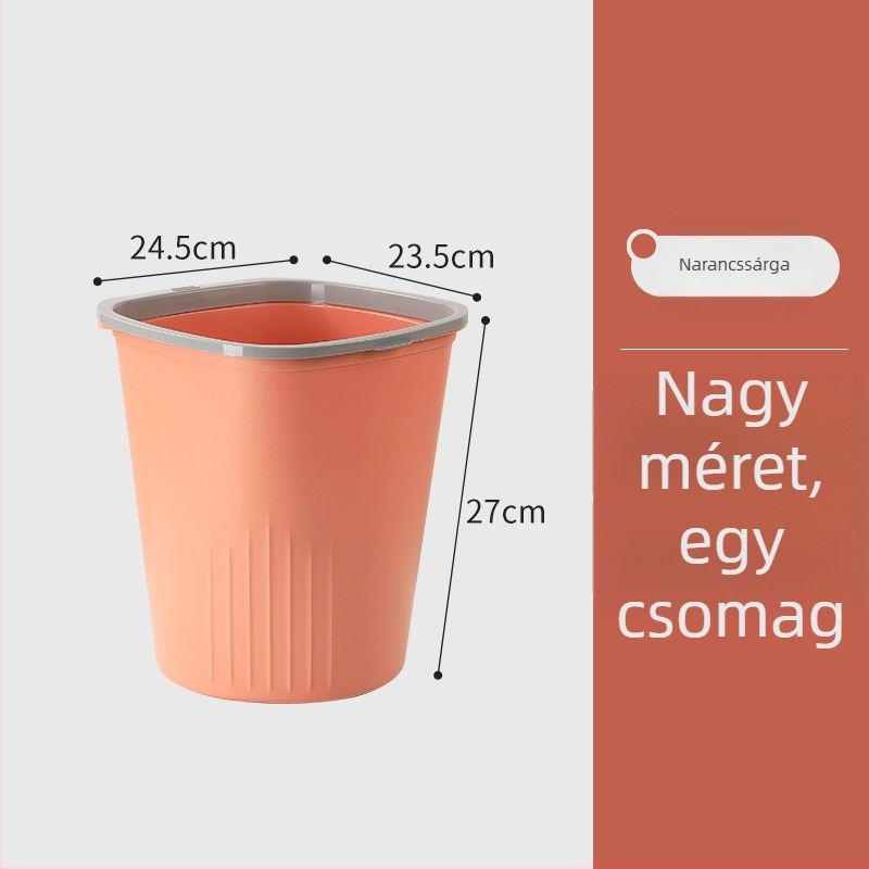 Műanyag 10 L kör alakú kuka fedél nélkül, otthoni használatra – konyha, hálószoba, nappali, fürdőszoba