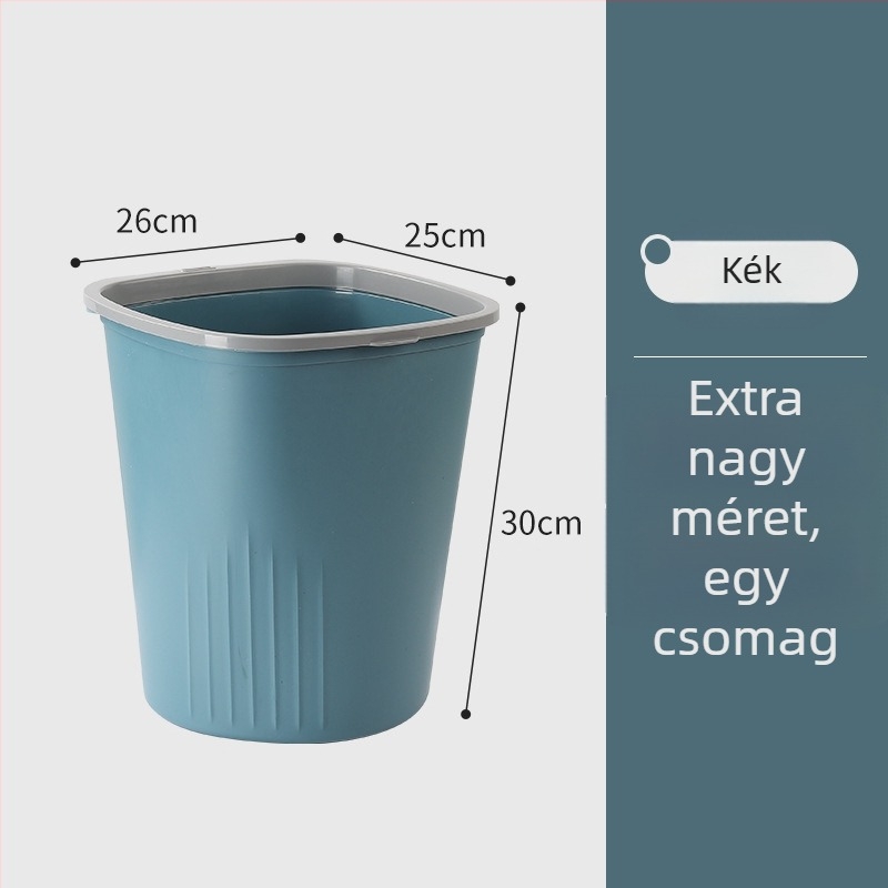 Műanyag 10 L kör alakú kuka fedél nélkül, otthoni használatra – konyha, hálószoba, nappali, fürdőszoba