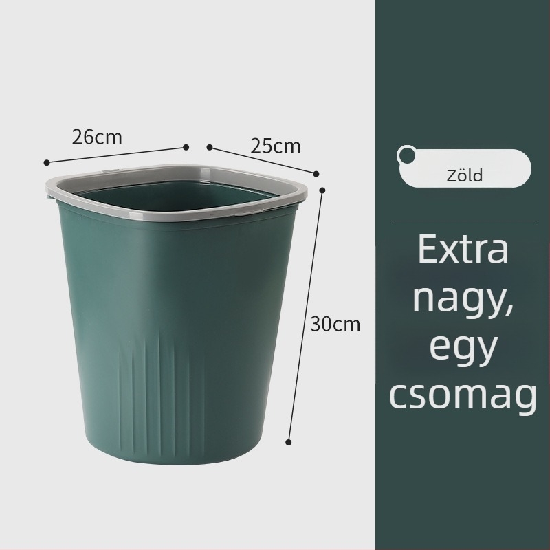 Műanyag 10 L kör alakú kuka fedél nélkül, otthoni használatra – konyha, hálószoba, nappali, fürdőszoba