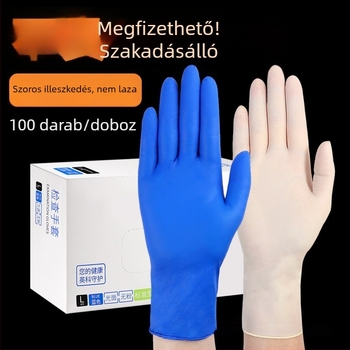 Egyszer használatos nitril kesztyűk, élelmiszer-minőségű, tartósak a konyhai tisztításra és mosogatásra, vízálló