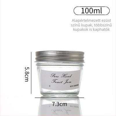 Üveg Masonüveg záró alumínium fedéllel, kör alakú, 301–500 ml, házi chili szószhoz, lekvárhoz és gyümölcskonzervhez