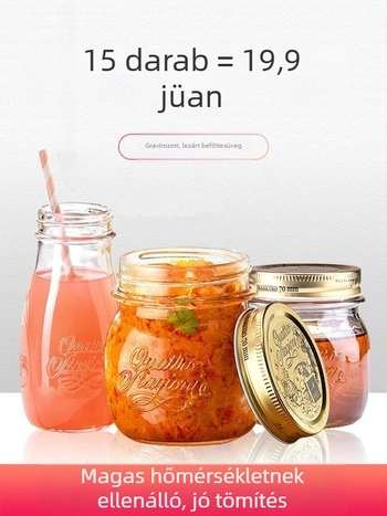 Koreai stílusú üveges dzsemes üveg, légmentesen záródó, kapacitás 300 ml-nél kisebb, újrahasználható üveg tartályok dzsemekhez és pastákhoz