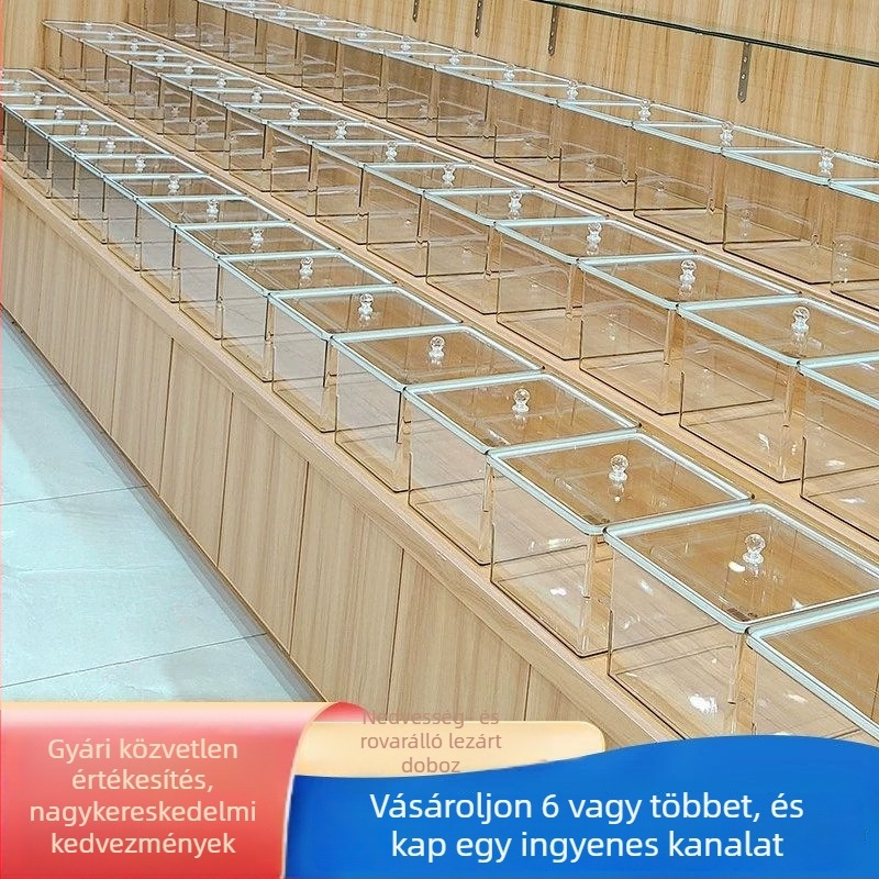 Élelmiszer-minőségű zárható tárolódoboz, nedvességálló, átlátszó PET doboz a bulk snackek, pirított magvak és aszalt gyümölcsök számára