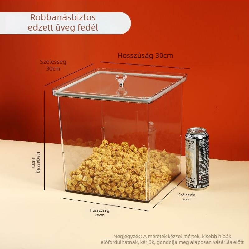 Élelmiszer-minőségű zárható tárolódoboz, nedvességálló, átlátszó PET doboz a bulk snackek, pirított magvak és aszalt gyümölcsök számára
