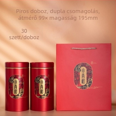 Kis zöld mandarinos Pu'er teás fémdoboz, üres zárt doboz, 500 g kapacitás