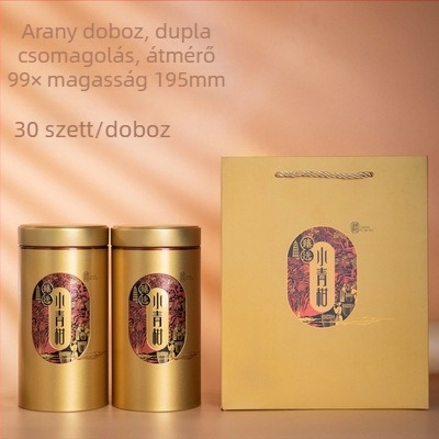 Kis zöld mandarinos Pu'er teás fémdoboz, üres zárt doboz, 500 g kapacitás
