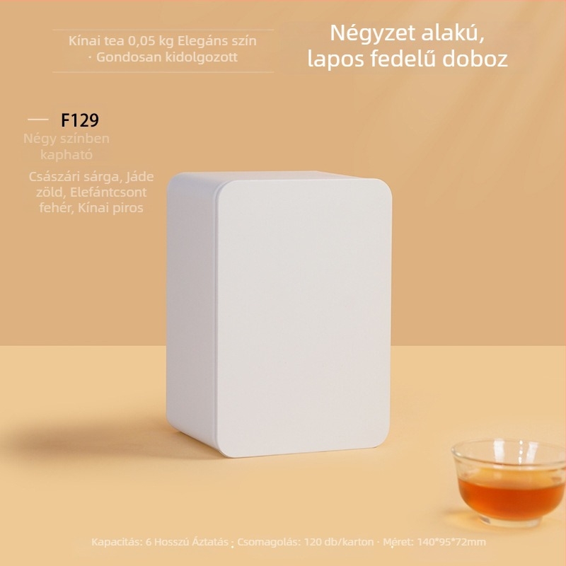 Wuyi Rock Tea fémdoboz, téglalap alakú tea tároló, 50 g