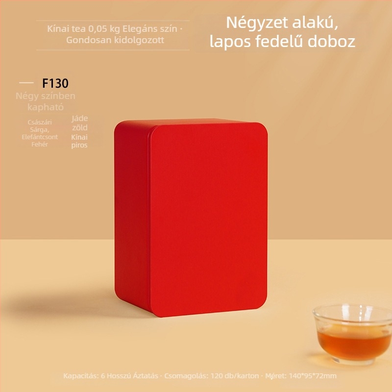 Wuyi Rock Tea fémdoboz, téglalap alakú tea tároló, 50 g