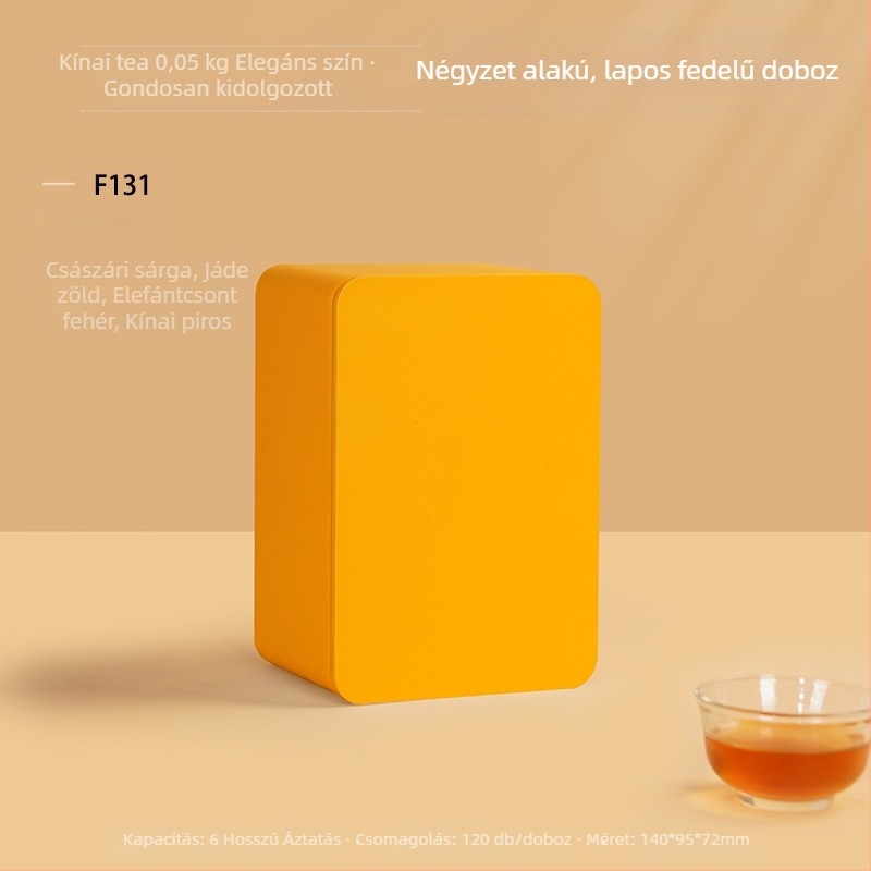 Wuyi Rock Tea fémdoboz, téglalap alakú tea tároló, 50 g