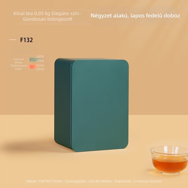 Wuyi Rock Tea fémdoboz, téglalap alakú tea tároló, 50 g