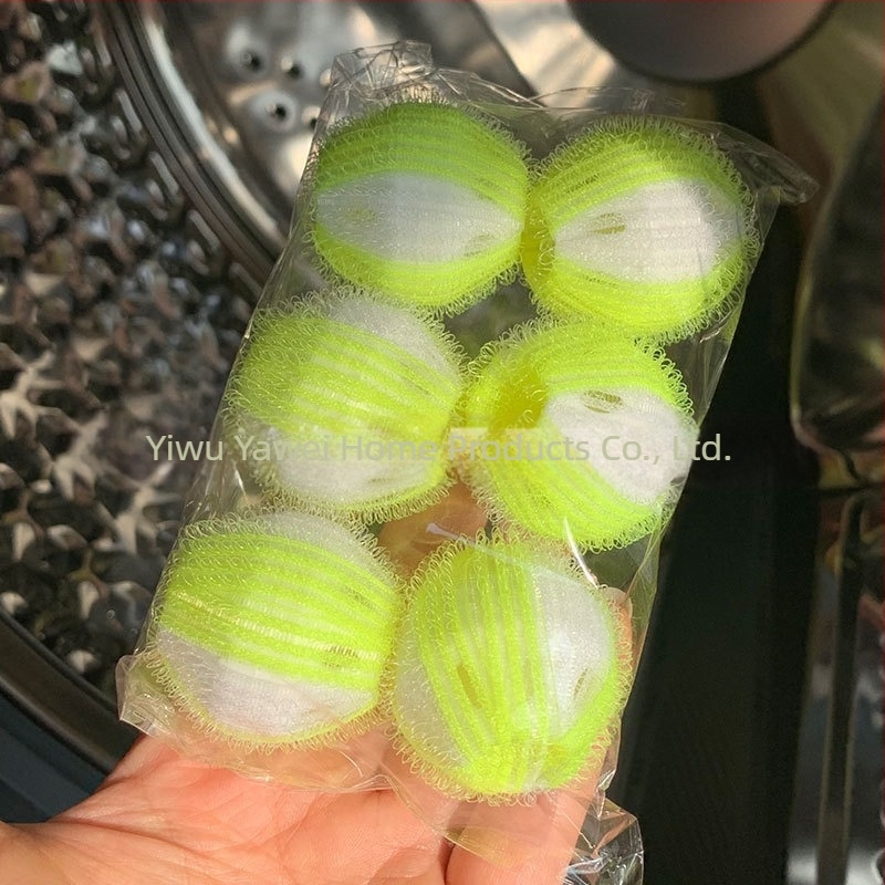 6 darab / csomag 4 mm nylon mosólabda, csomómentes, nagy tisztító labda