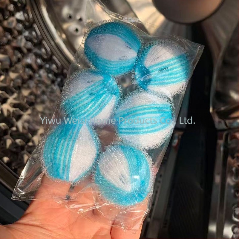 6 darab / csomag 4 mm nylon mosólabda, csomómentes, nagy tisztító labda