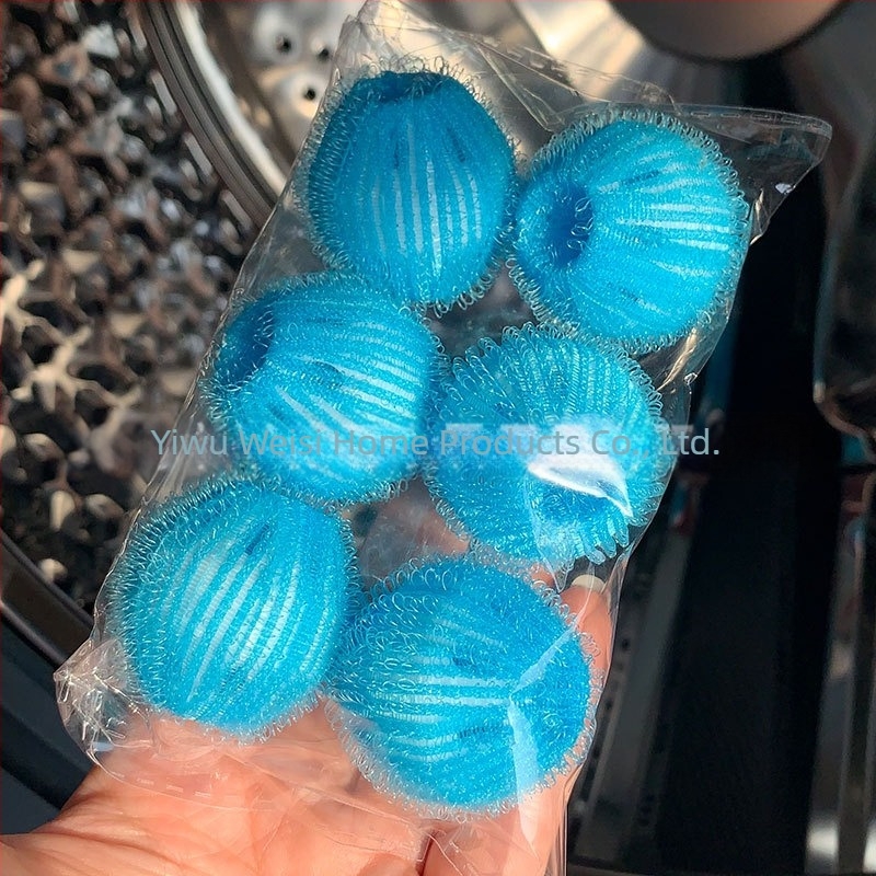 6 darab / csomag 4 mm nylon mosólabda, csomómentes, nagy tisztító labda
