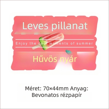 Frissen préselt görögdinnyelé címkék, öntapadós, bevont papírra, különböző méretek