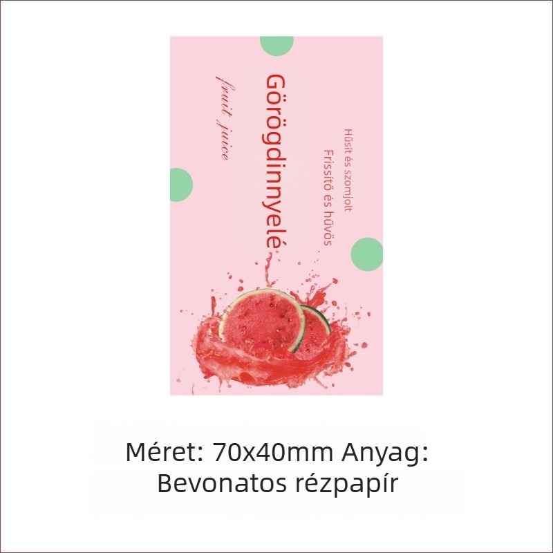 Frissen préselt görögdinnyelé címkék, öntapadós, bevont papírra, különböző méretek