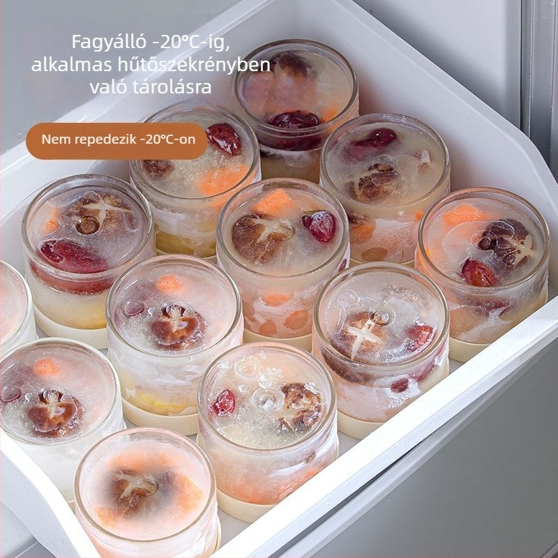 Porciós üveg Madárfészek és Fish Maw részhez, párolható fedővel, élelmiszerbiztonságú boroszilát üveg, magas hőmérséklet-ellenállás, kis méret, zárt