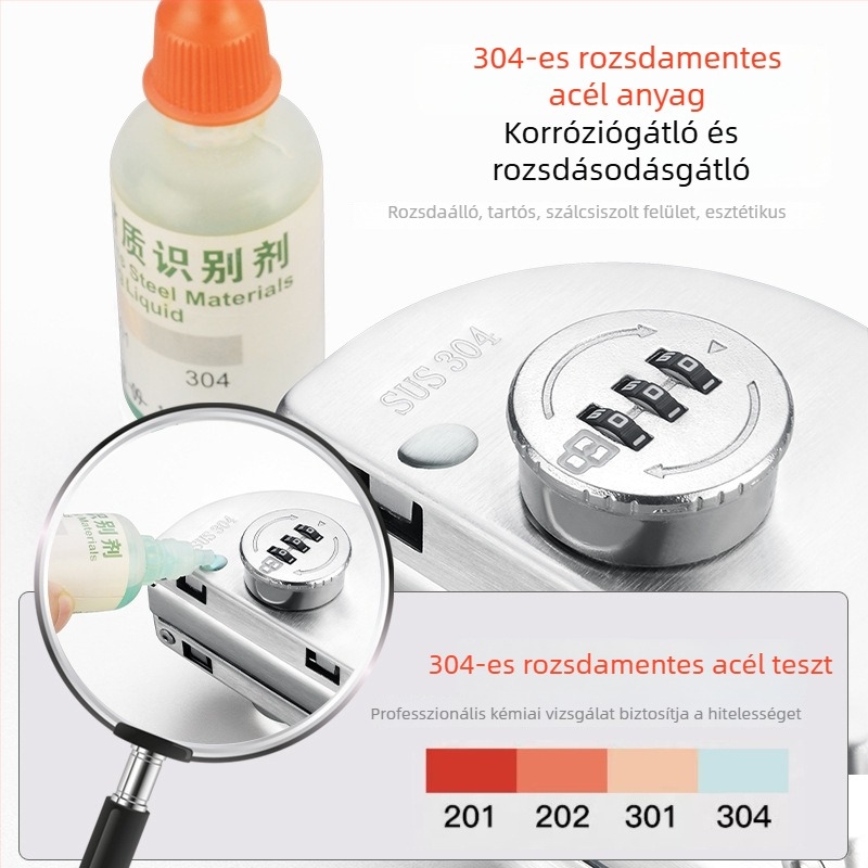 Fúrásmentes keret nélküli üvegajtó zár jelszóval, egy- vagy kétszárnyú és tolóajtókhoz
