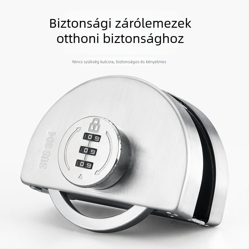 Fúrásmentes keret nélküli üvegajtó zár jelszóval, egy- vagy kétszárnyú és tolóajtókhoz