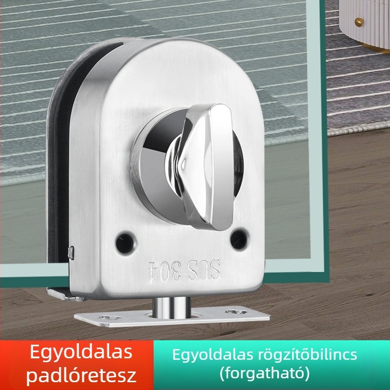 Fúrásmentes keret nélküli üvegajtó zár jelszóval, egy- vagy kétszárnyú és tolóajtókhoz