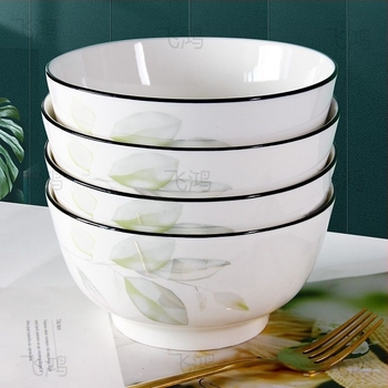 5 hüvelykes porcelán ételtál virágos mintával, egyszerű stílus, mikrózható