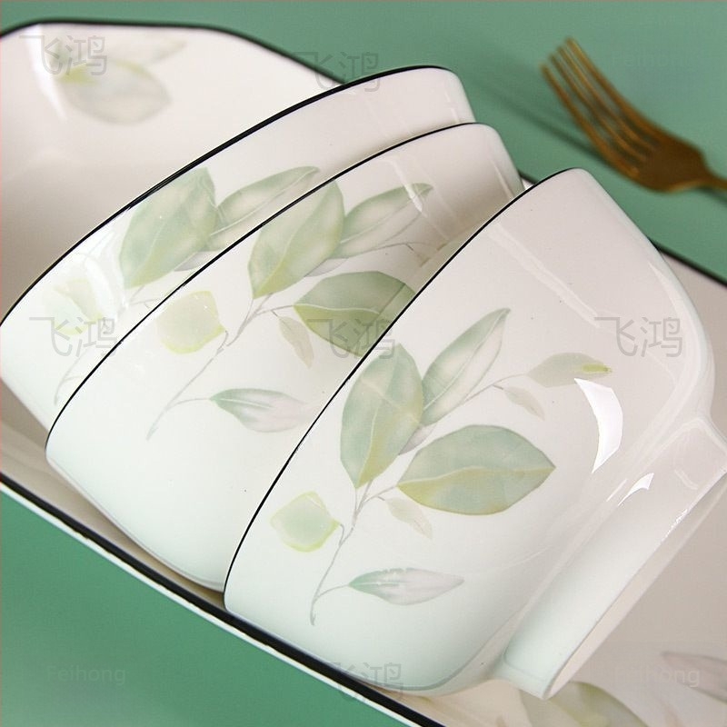 5 hüvelykes porcelán ételtál virágos mintával, egyszerű stílus, mikrózható