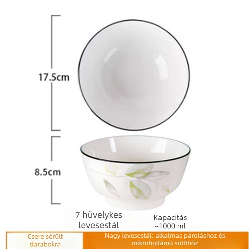 5 hüvelykes porcelán ételtál virágos mintával, egyszerű stílus, mikrózható