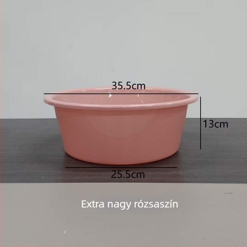 Krémszínű vastag műanyag mosóedény, sokoldalú felhasználásra: ruhák mosásához, arcápoláshoz, lábáztatáshoz és zöldségek tisztításához, nagy konyhai mosóedény