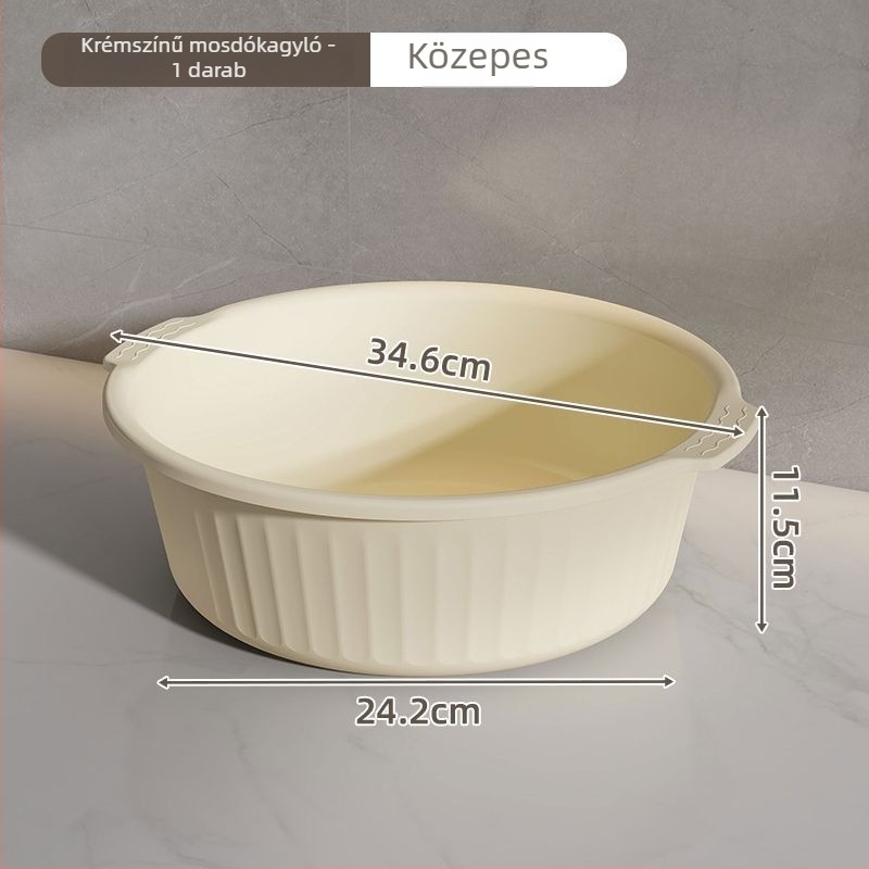 Kerek műanyag mosóedény – vastagított és strapabíró, arc- és ruhamosáshoz, lábmosáshoz