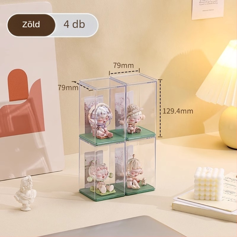 Átlátszó akril kiállító és tároló doboz LEGO rejtett dobozokhoz és figurákhoz, porvédett vitrín