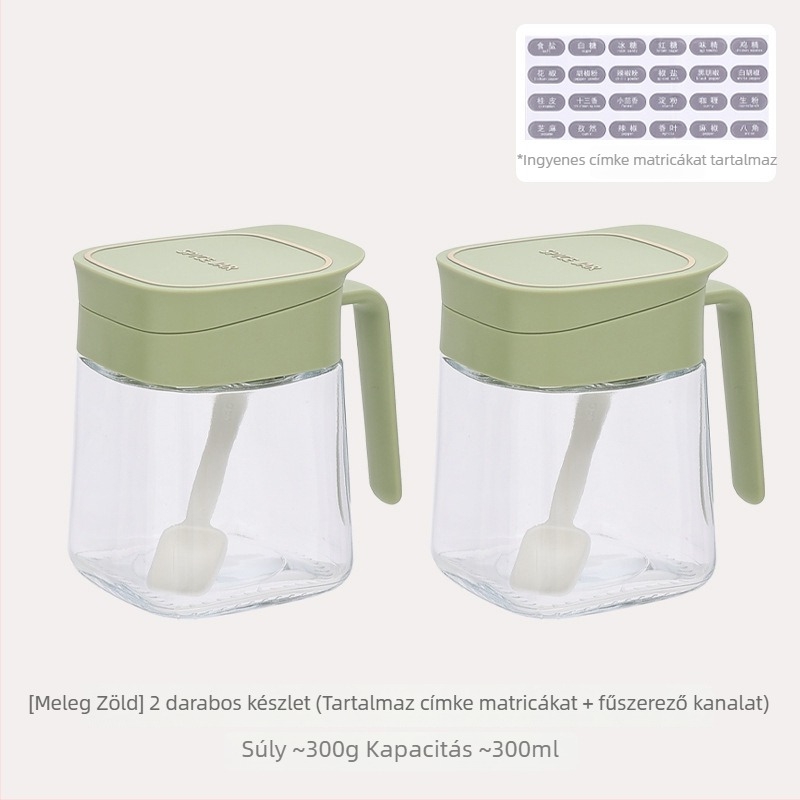 Üveg fűszertartó háztartási konyhához – sótartó elegáns kivitelben
