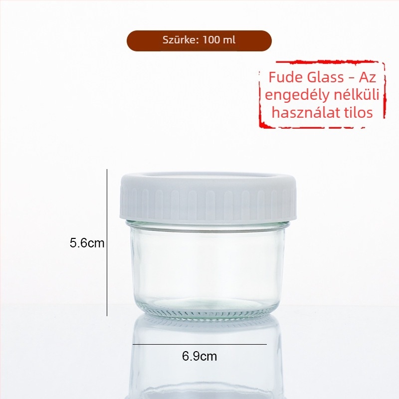 Mini 100 ml üveg élelmiszer-tároláshoz, zárt kupakkal, gyermekek számára, lekvár és méz