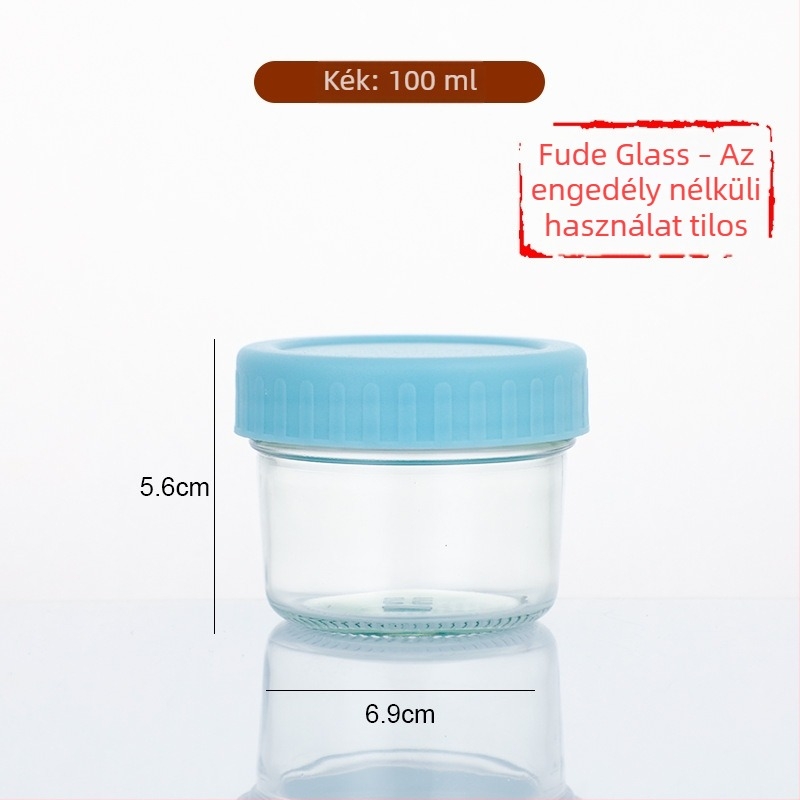 Mini 100 ml üveg élelmiszer-tároláshoz, zárt kupakkal, gyermekek számára, lekvár és méz
