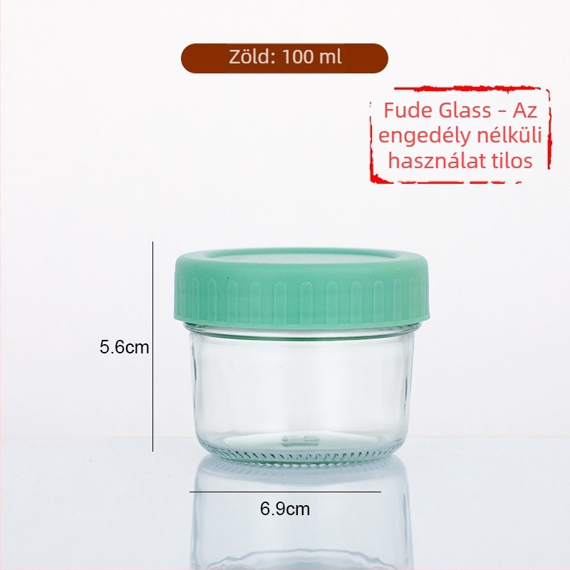Mini 100 ml üveg élelmiszer-tároláshoz, zárt kupakkal, gyermekek számára, lekvár és méz