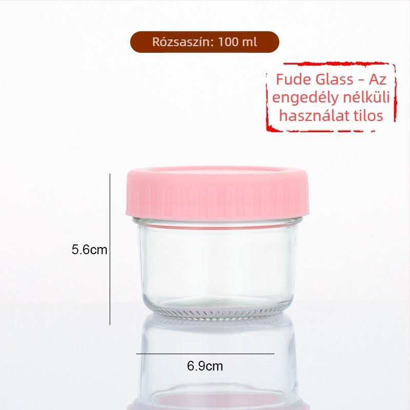 Mini 100 ml üveg élelmiszer-tároláshoz, zárt kupakkal, gyermekek számára, lekvár és méz