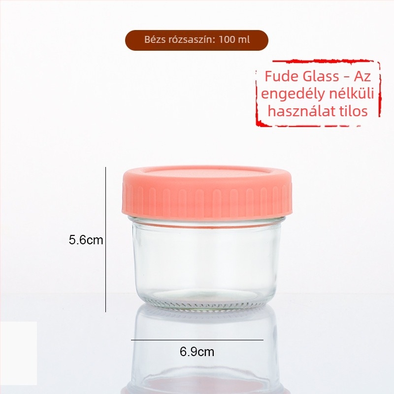 Mini 100 ml üveg élelmiszer-tároláshoz, zárt kupakkal, gyermekek számára, lekvár és méz