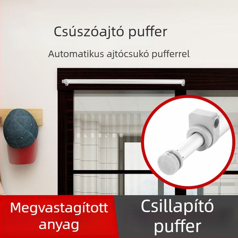 Alumíniumötvözetes csúszóajtó záró csillapítóval, üvegajtókhoz, beltéri használatra