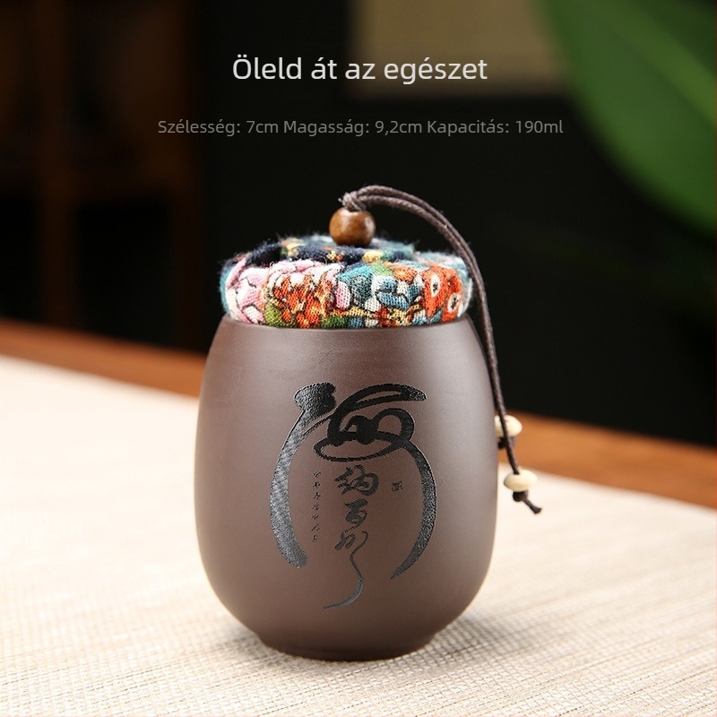 Lila agyagból készült teás tartály, kis méretű, nedvességzáró, Pu'erhez, fekete és fehér tea tárolására, hordozható