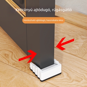 Kétirányú ajtóstopper, szélálló, kreatív ajtóhézag-tömítő, anti-megcsípés és antiütközés, beépített rögzítés, műanyag